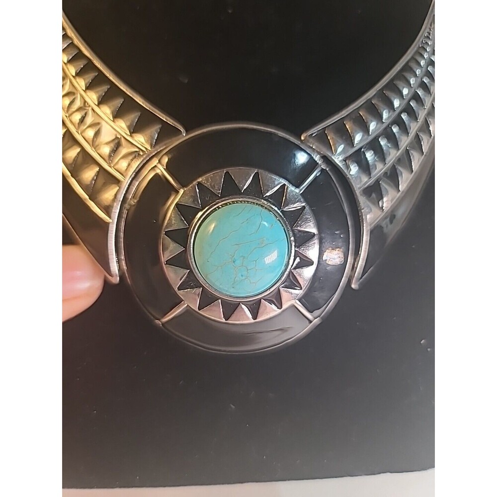 NWT Vintage Da Vinci Necklace W/ Earrings  TURQUOISE Silver Tone - Picture 3 of 7